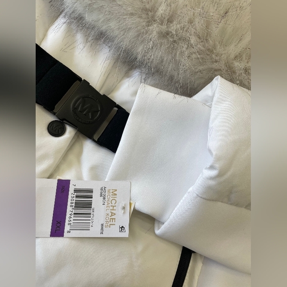 NWT Stunning Michael Kors Belted White Winter Coat Designer MK Jacket M - 2X - Picture 14 of 15